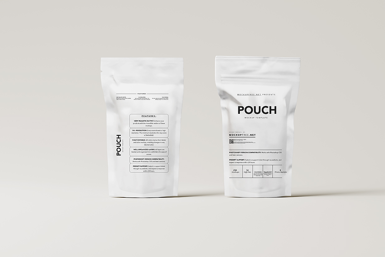 高质感自立袋自封袋食品包装袋样机mockup10组插图