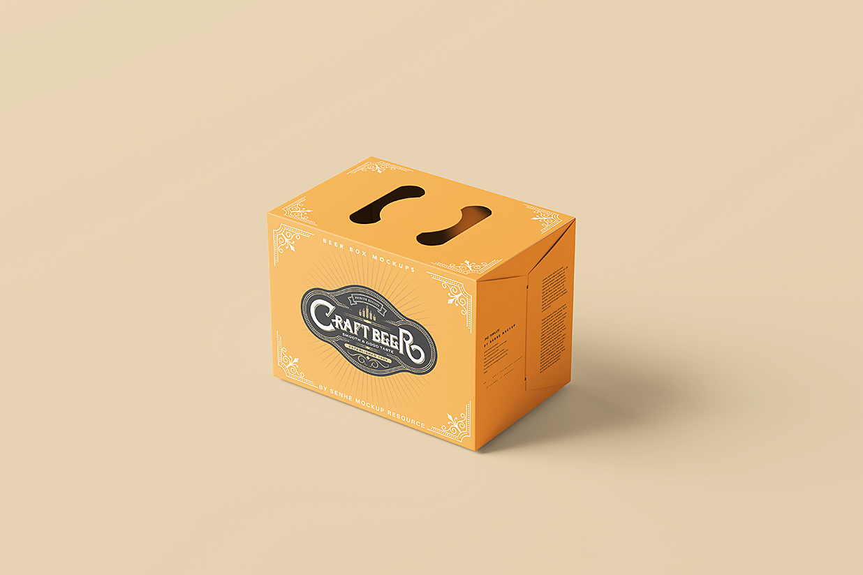 带纸箱的啤酒瓶包装样机mockup10组插图