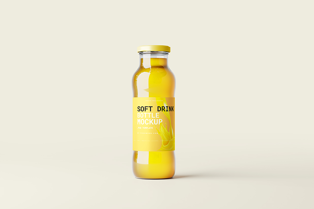 高质感果汁瓶玻璃瓶包装样机mockup5组插图