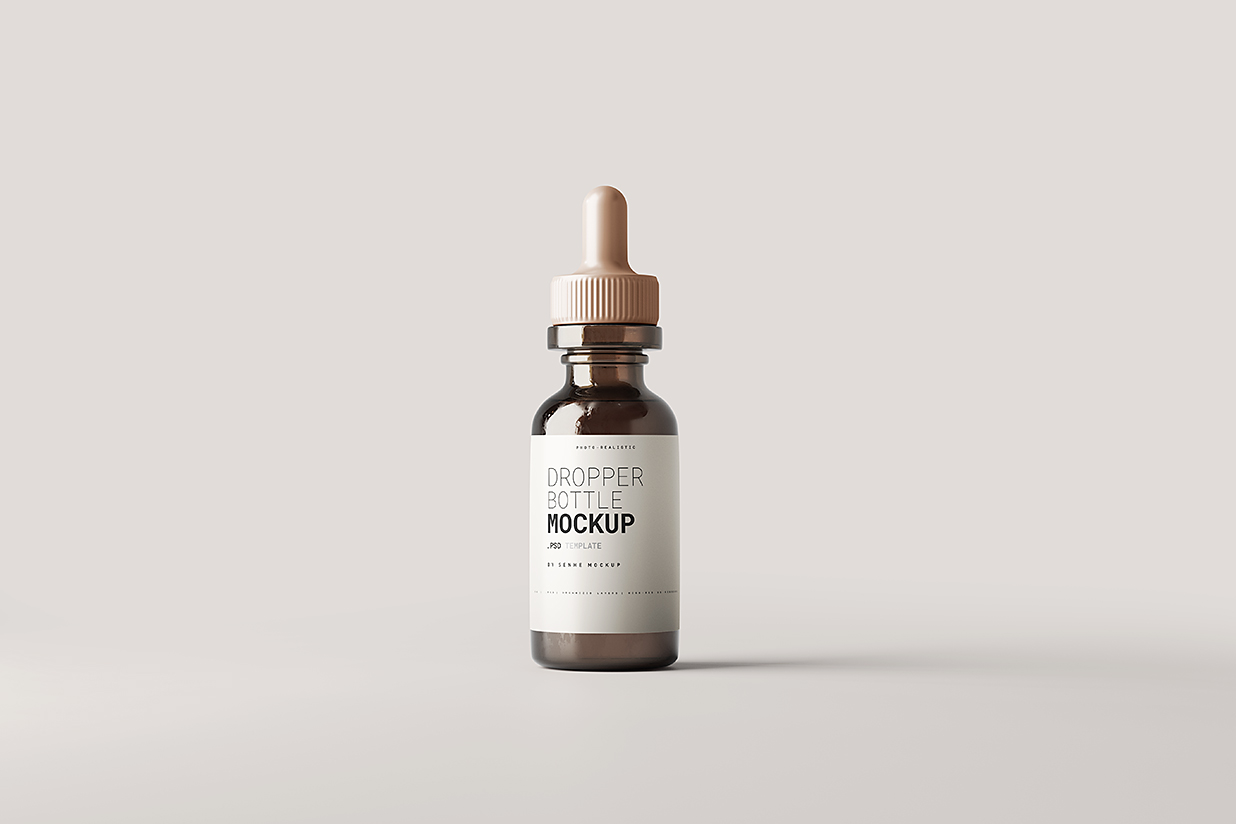 高质感滴管瓶精华精油瓶样机mockup5组插图