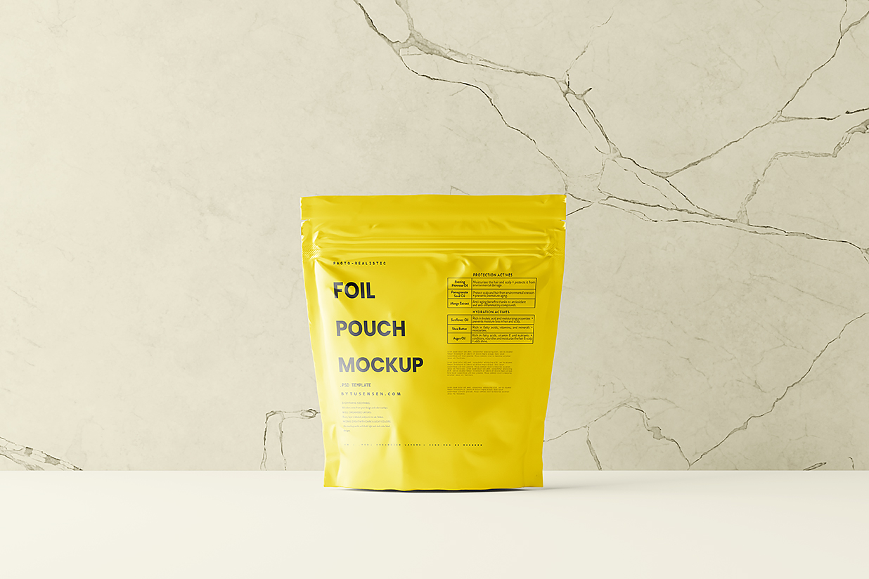 带墙面背景的自立袋自封袋食品包装袋样机mockup7组插图