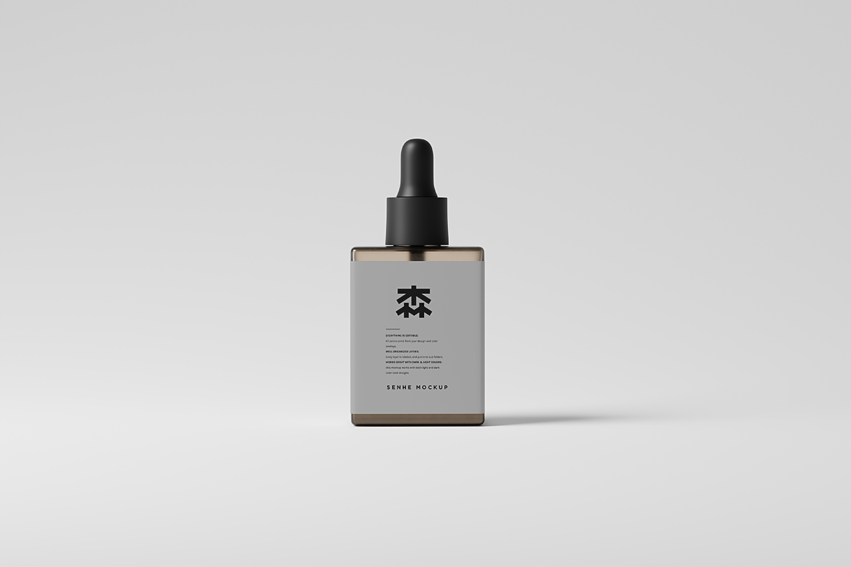 高质感滴管瓶精华精油瓶样机mockup8组插图1