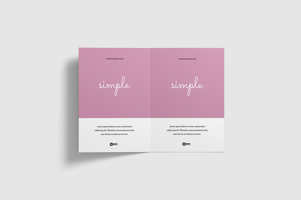 高质感折页双折页样机mockup4组插图1