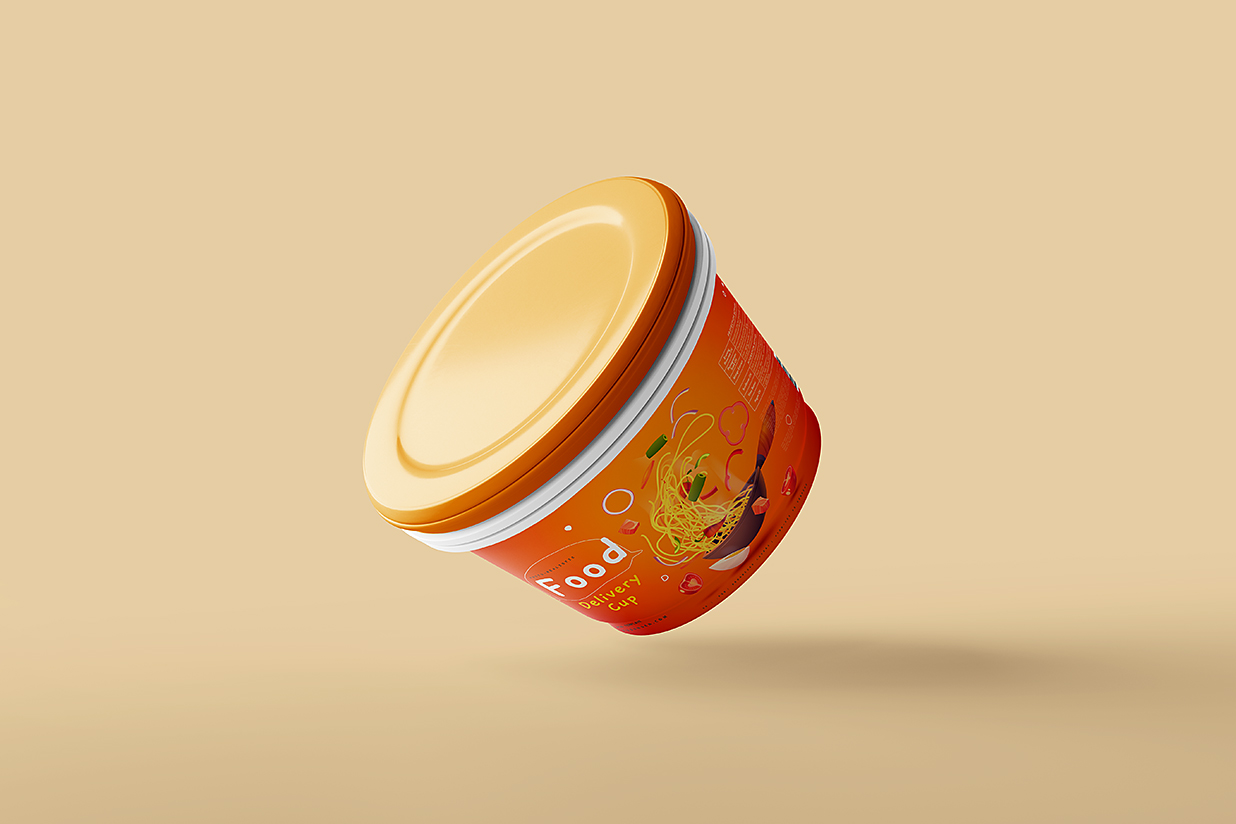 高质感食品盒餐盒外卖打包盒包装样机mockup5组插图1