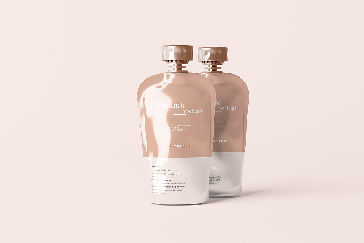 高质感吸嘴袋自立袋包装样机mockup7组插图1