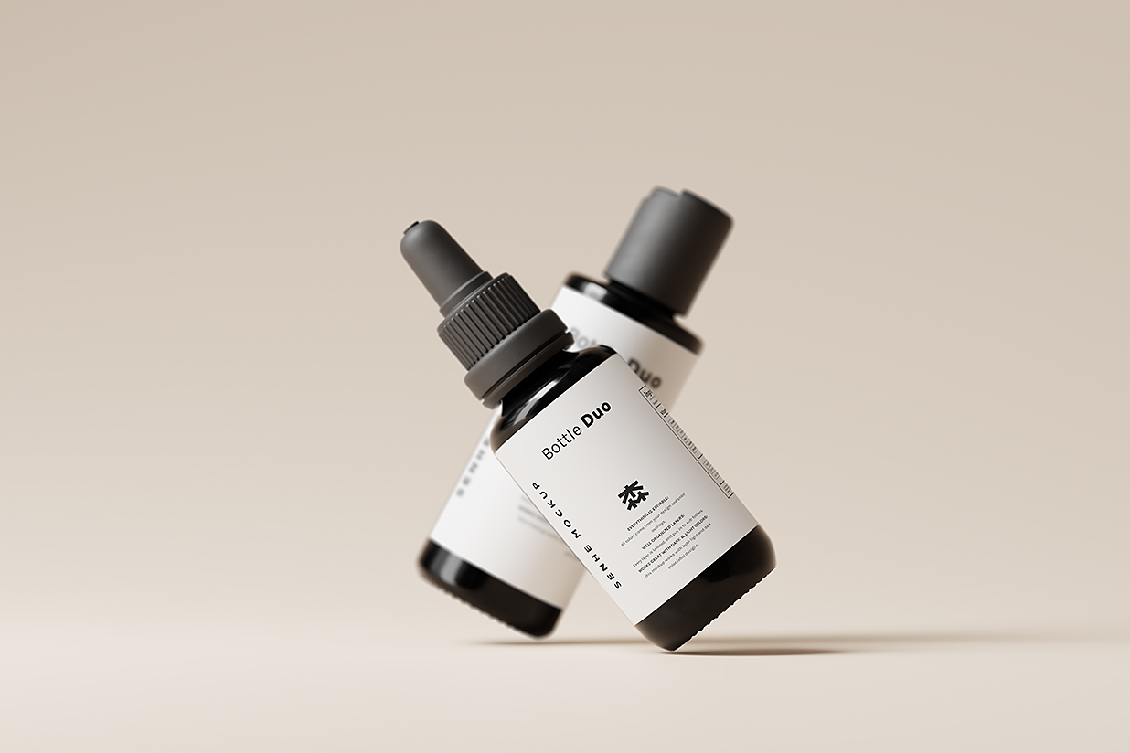 滴管瓶精华精油乳液瓶样机mockup10组插图3