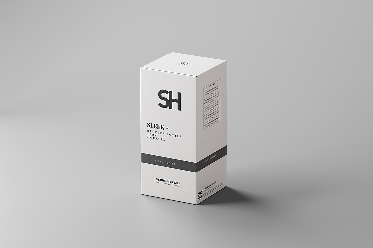 带包装盒的质感滴管瓶精华精油瓶样机mockup11组插图3