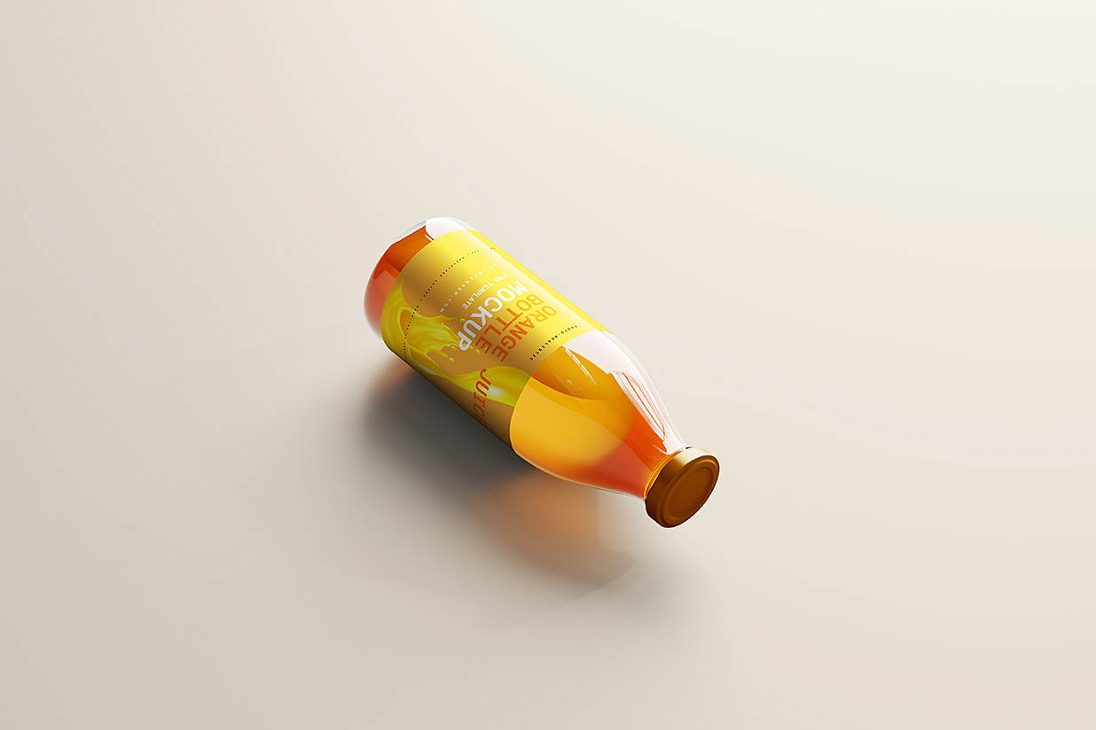 高质感果汁瓶玻璃瓶包装样机mockup5组插图3
