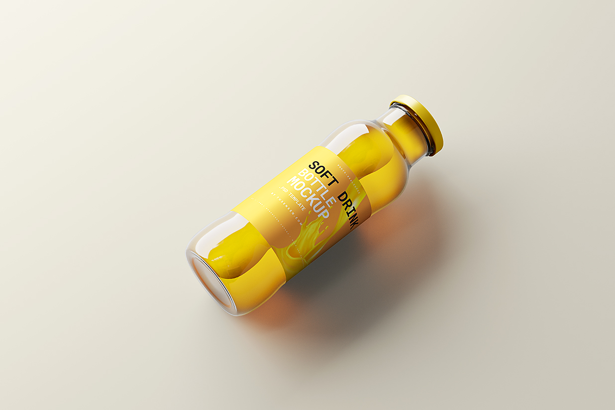 高质感果汁瓶玻璃瓶包装样机mockup5组插图3