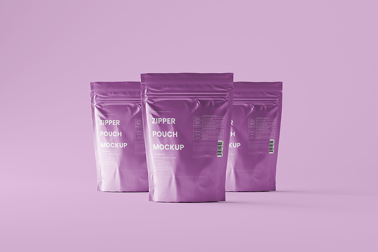 高质感自立袋自封袋食品包装袋样机mockup5组插图4