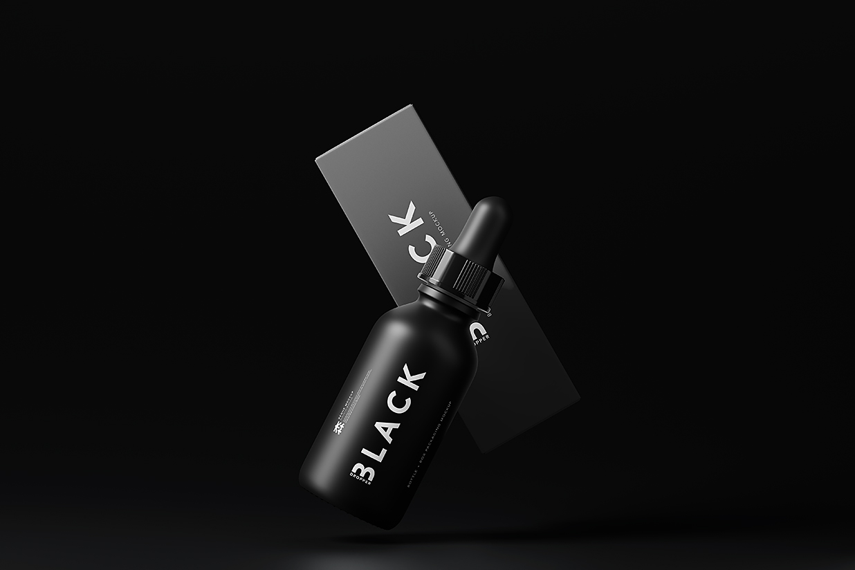 带包装盒的滴管瓶精华精油瓶样机mockup10组插图4