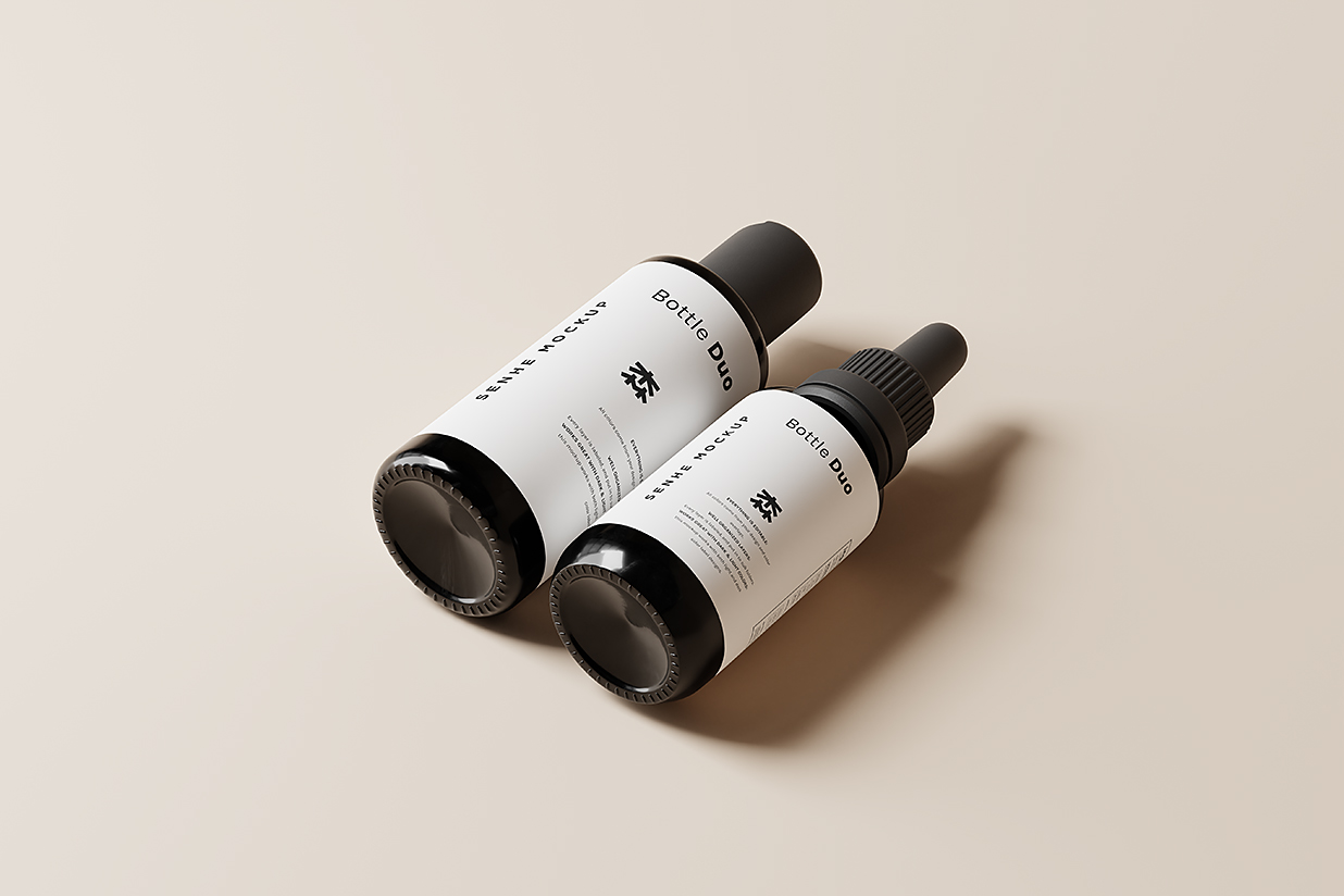 滴管瓶精华精油乳液瓶样机mockup10组插图4