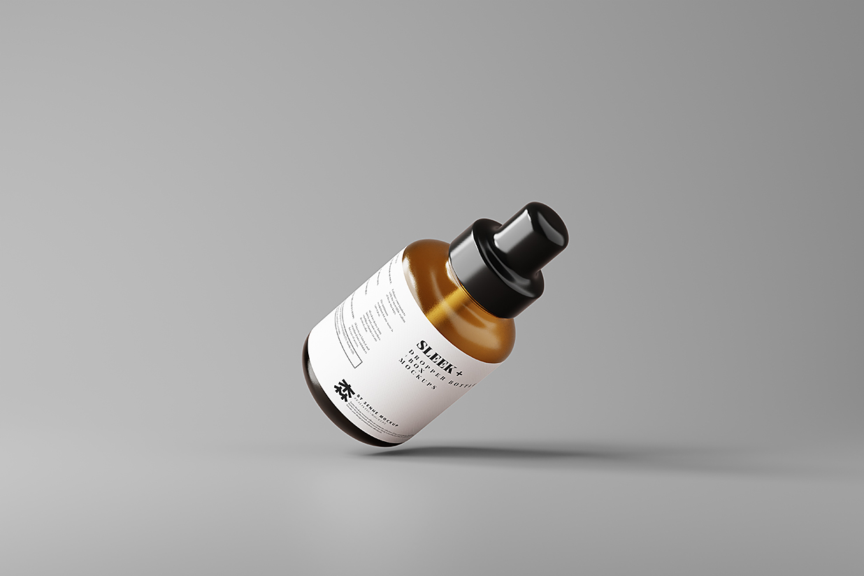 带包装盒的质感滴管瓶精华精油瓶样机mockup11组插图4