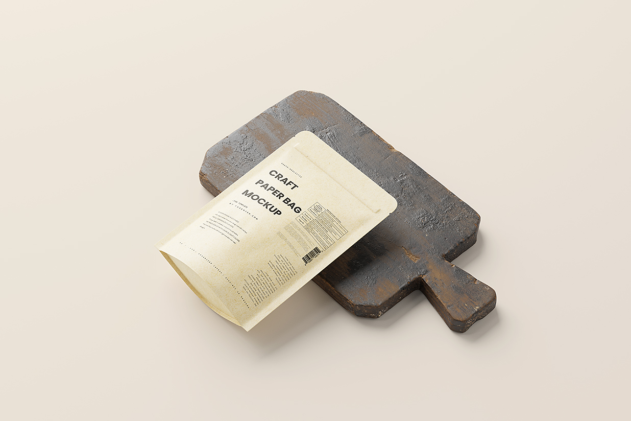 纸质自立袋自封袋食品包装袋样机mockup5组插图4