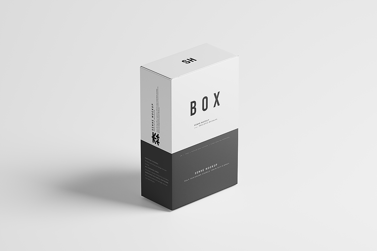 极简长方形纸盒礼盒包装盒样机mockup8组插图4