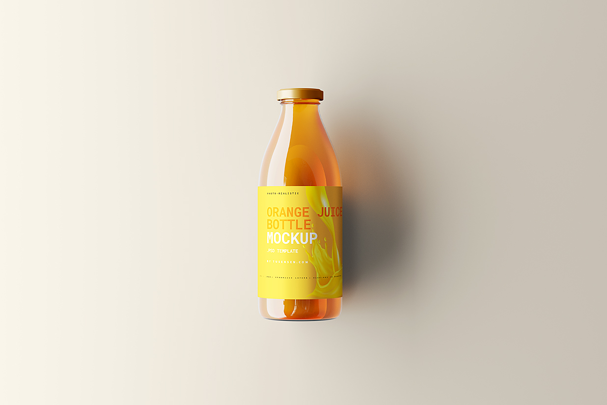 高质感果汁瓶玻璃瓶包装样机mockup5组插图4