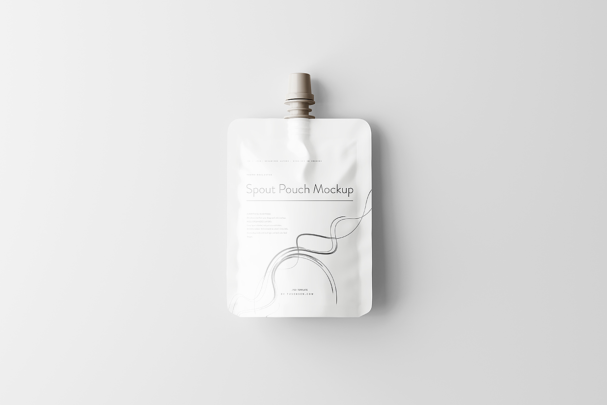 高质感吸嘴袋自立袋包装样机mockup5组插图4