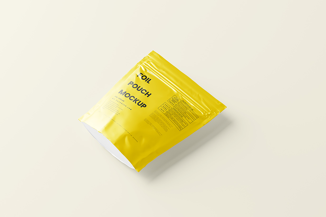 带墙面背景的自立袋自封袋食品包装袋样机mockup7组插图4