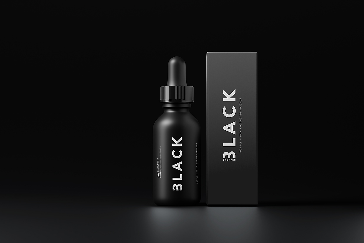 带包装盒的滴管瓶精华精油瓶样机mockup10组插图5