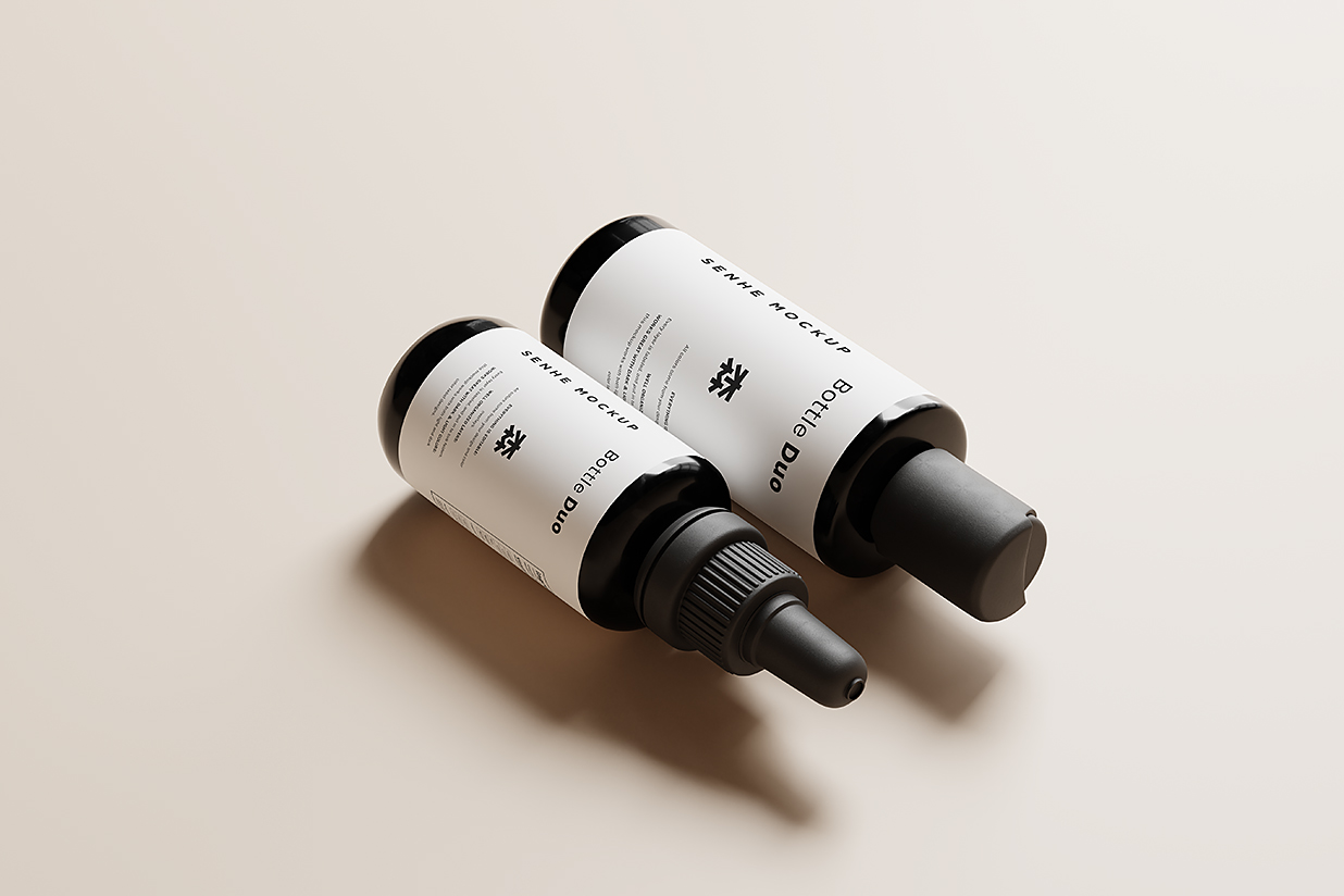 滴管瓶精华精油乳液瓶样机mockup10组插图5