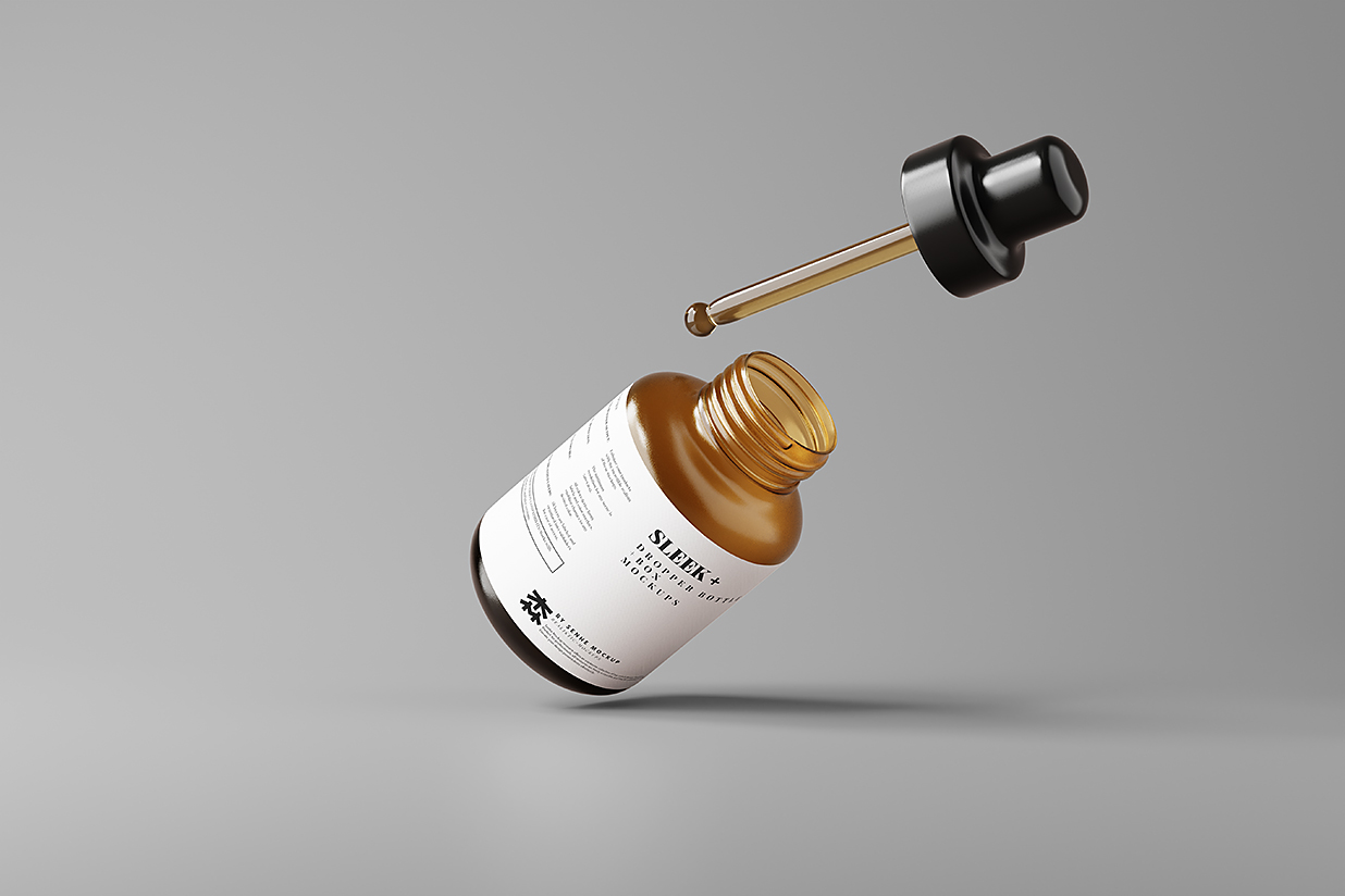 带包装盒的质感滴管瓶精华精油瓶样机mockup11组插图5