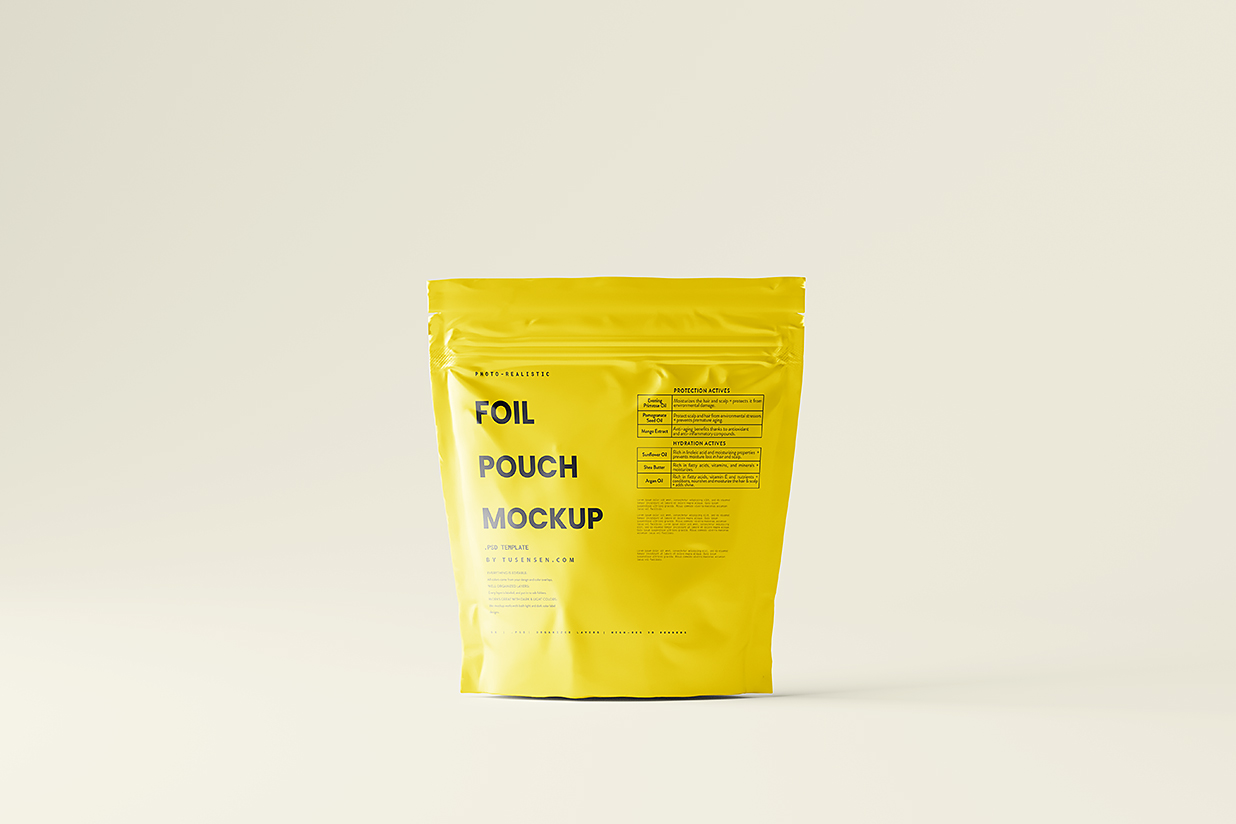 带墙面背景的自立袋自封袋食品包装袋样机mockup7组插图5