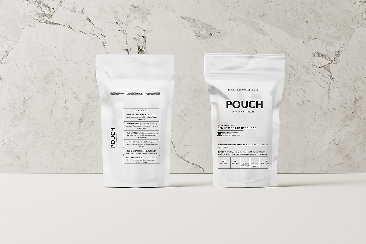 高质感自立袋自封袋食品包装袋样机mockup10组插图6