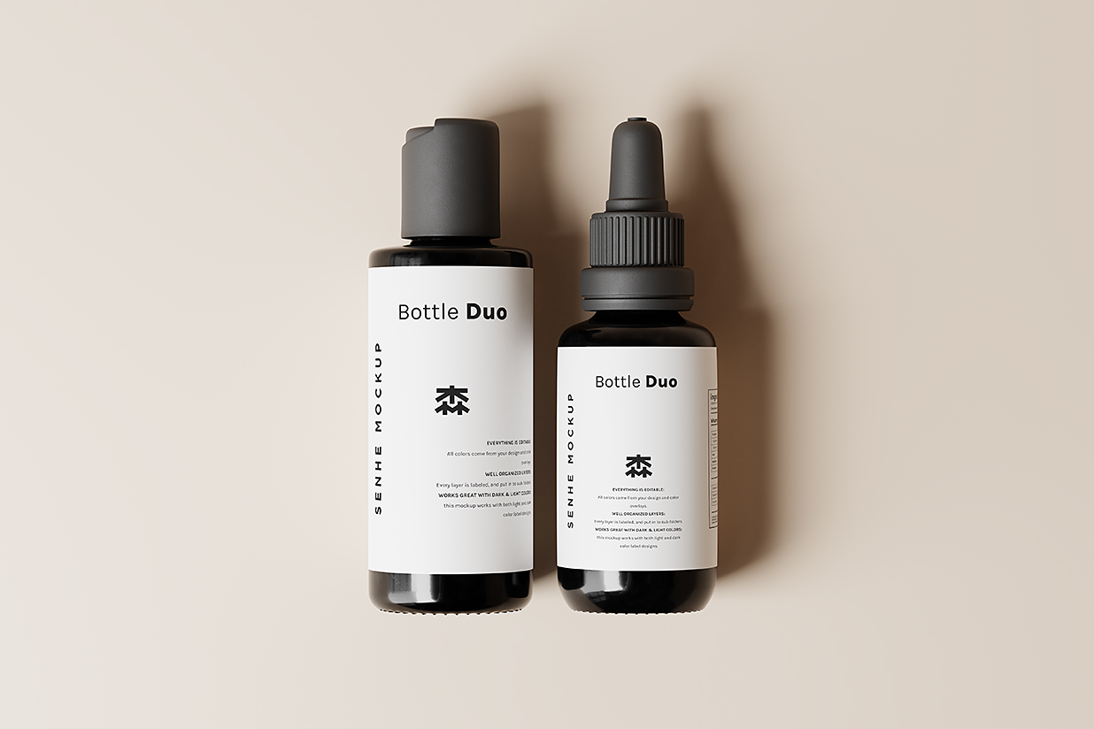 滴管瓶精华精油乳液瓶样机mockup10组插图6