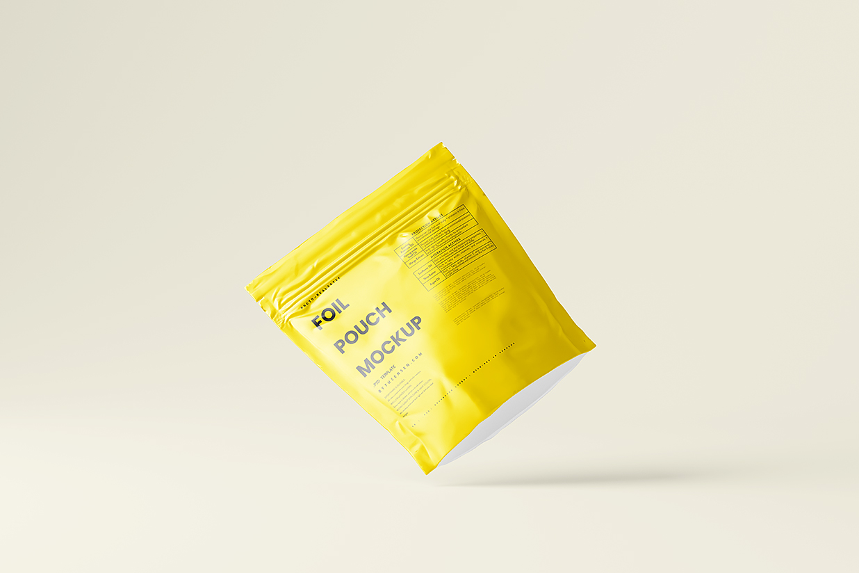 带墙面背景的自立袋自封袋食品包装袋样机mockup7组插图6