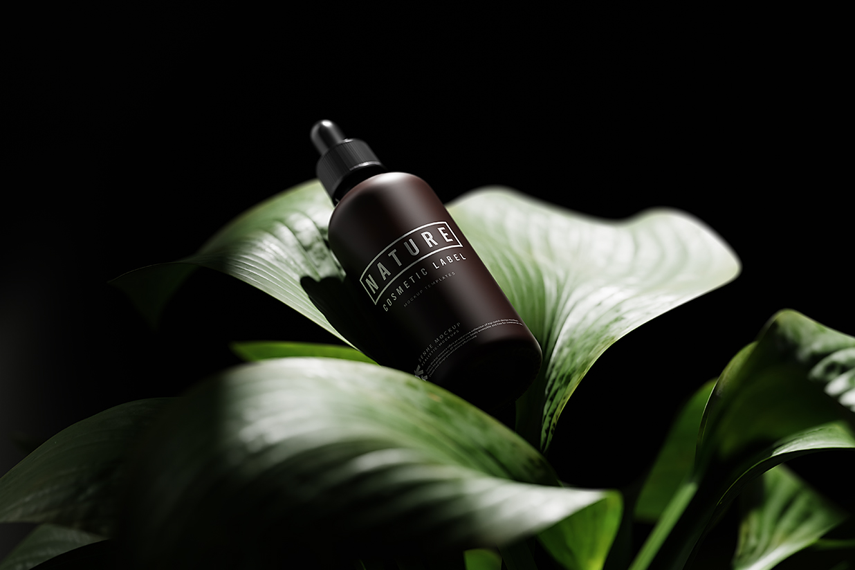 带绿植场景的滴管瓶精华精油瓶样机mockup8组插图7