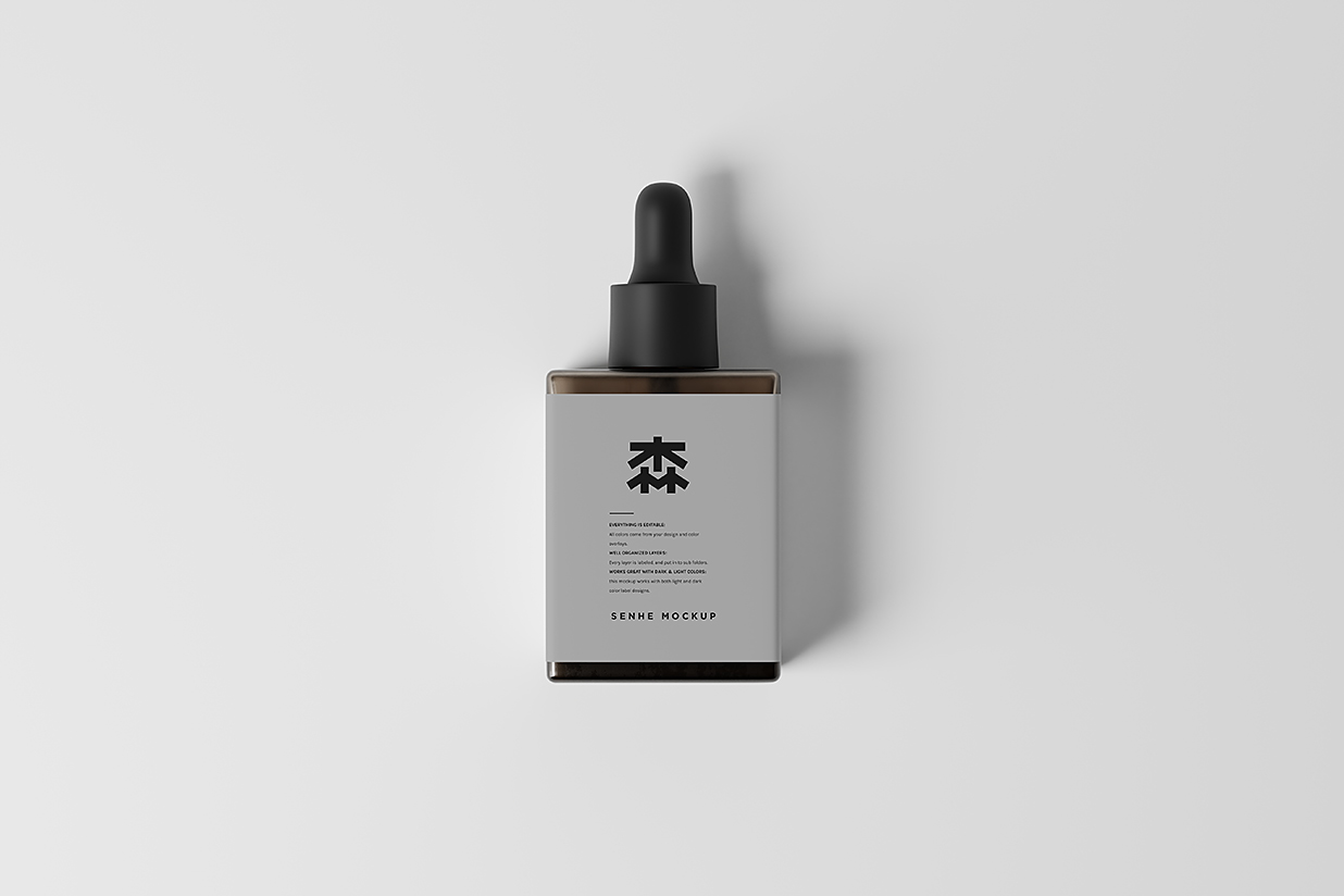 高质感滴管瓶精华精油瓶样机mockup8组插图7