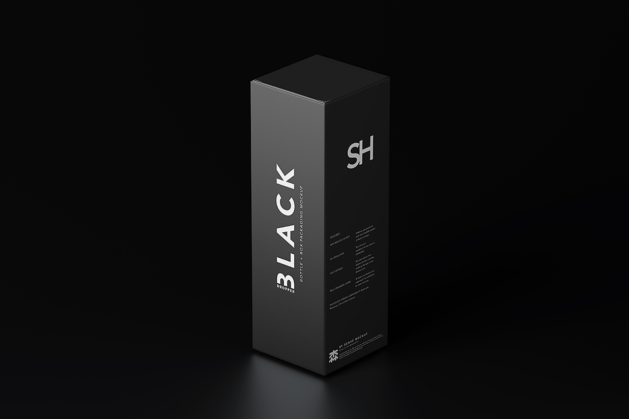 带包装盒的滴管瓶精华精油瓶样机mockup10组插图7