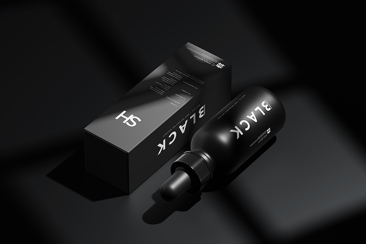 带包装盒的滴管瓶精华精油瓶样机mockup10组插图8