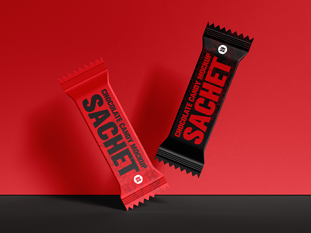 小袋零食包装样机mockup插图