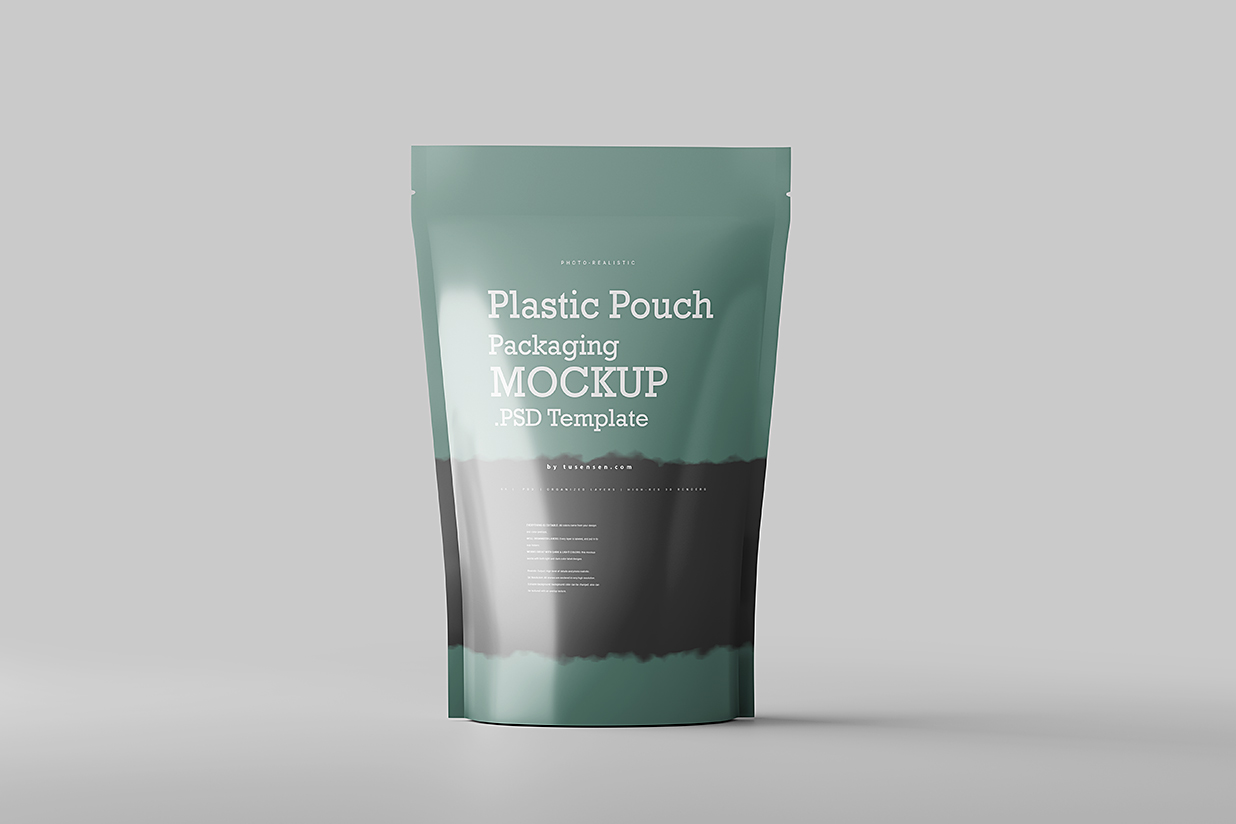 精致的自立袋自封袋食品包装袋样机mockup插图