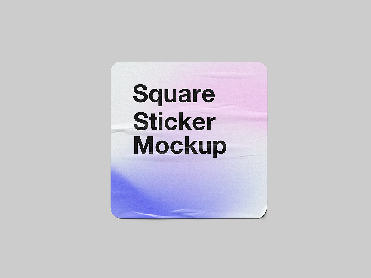 矩形可撕贴纸样机mockup5组插图