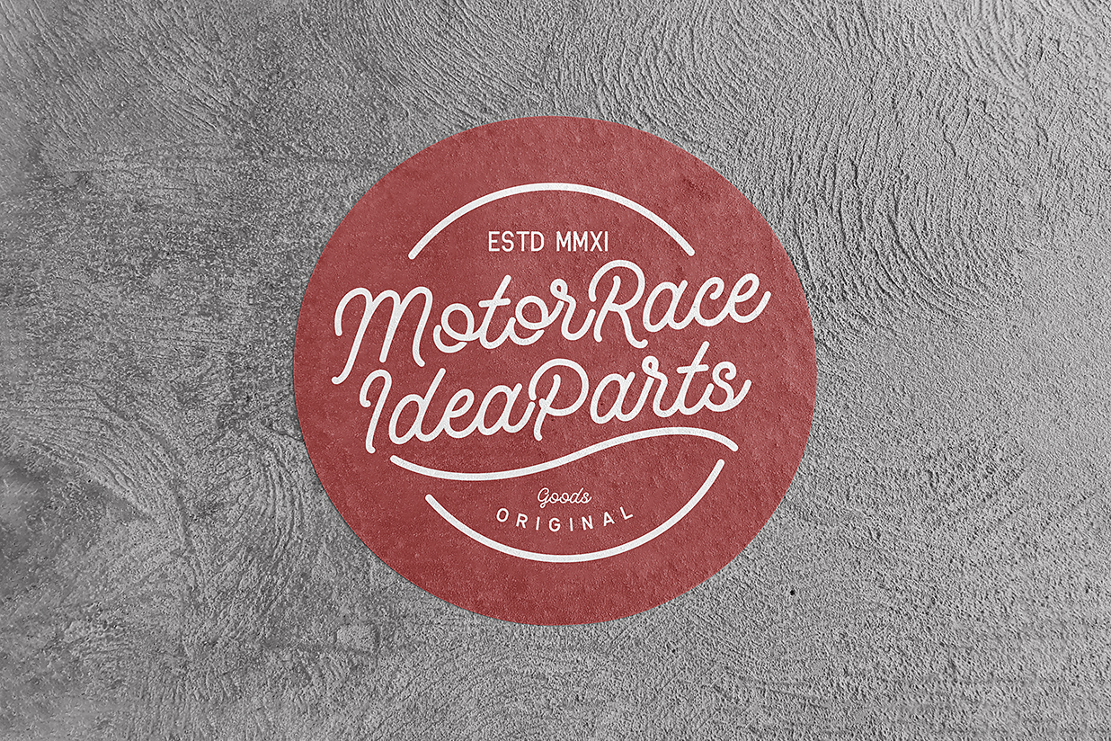 混泥土墙上圆形可撕贴纸样机mockup插图