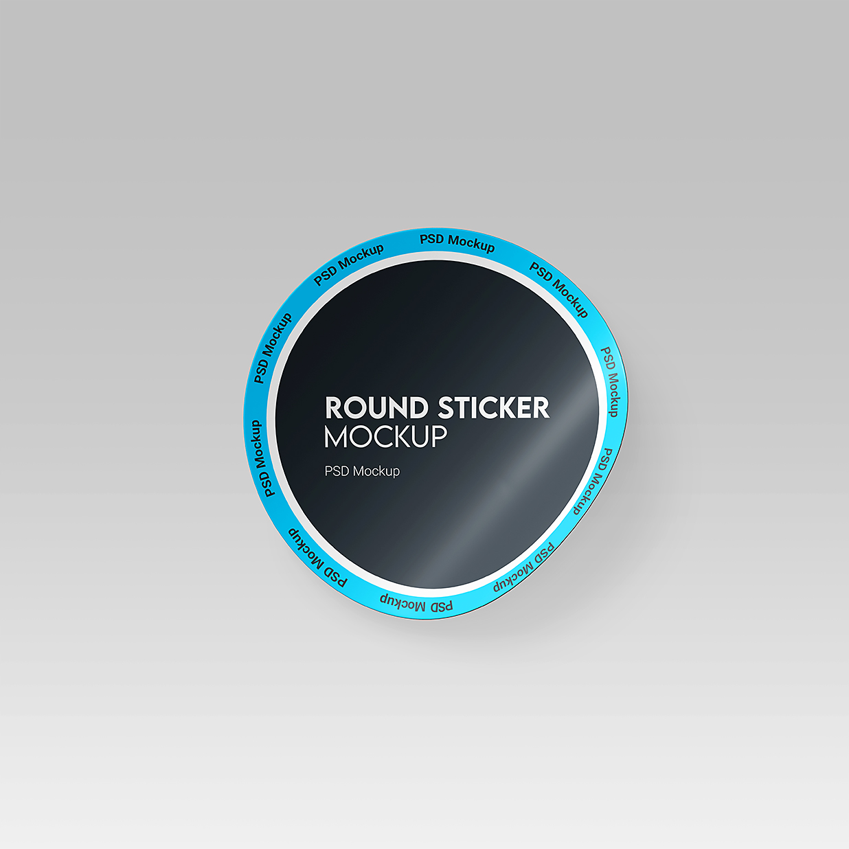 圆形可撕贴纸样机mockup3组插图