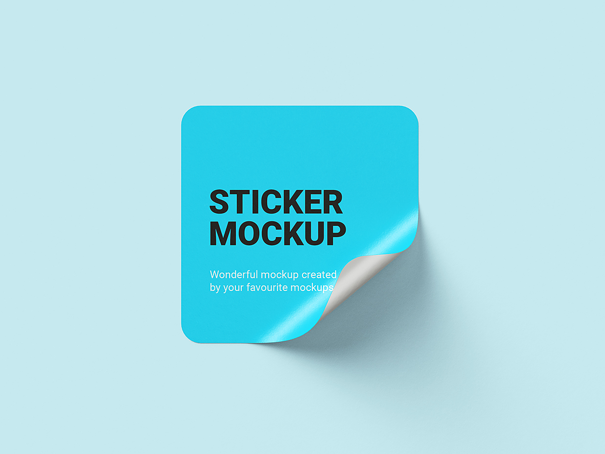 矩形可撕贴纸样机mockup6组插图