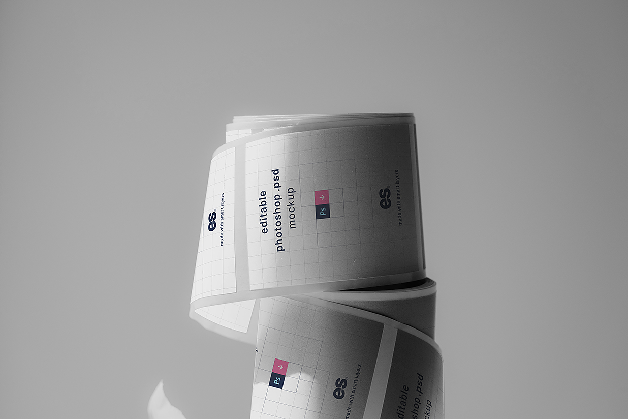 卷式贴纸样机mockup插图