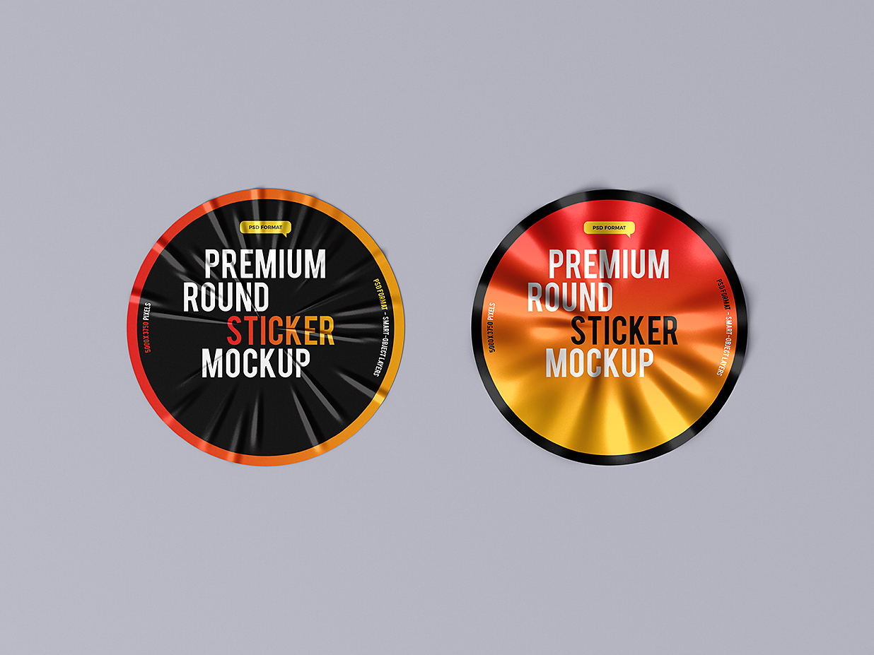 圆形贴纸样机mockup插图