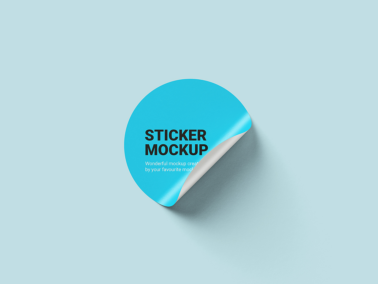 圆形可撕贴纸样机mockup6组插图