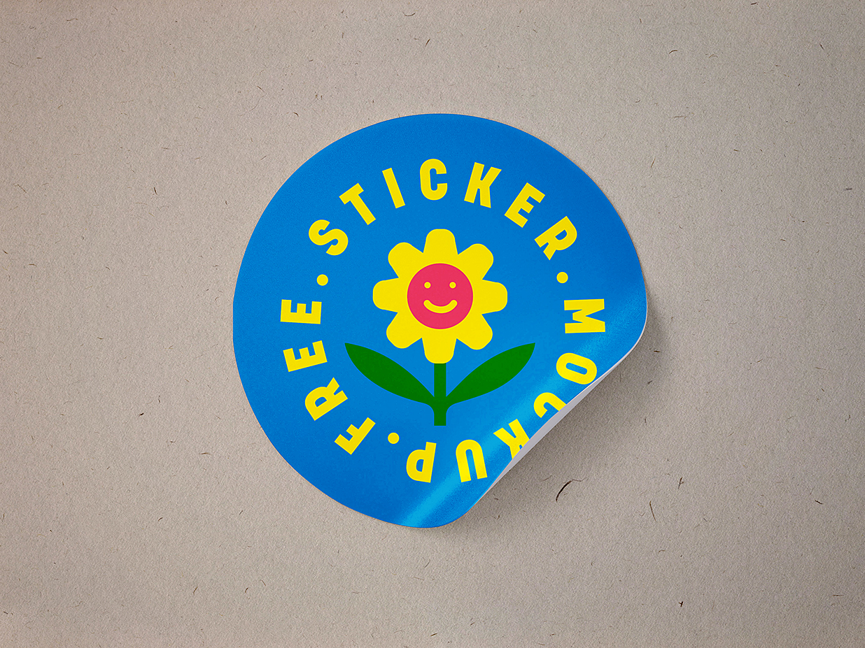 圆形可撕贴纸样机mockup插图