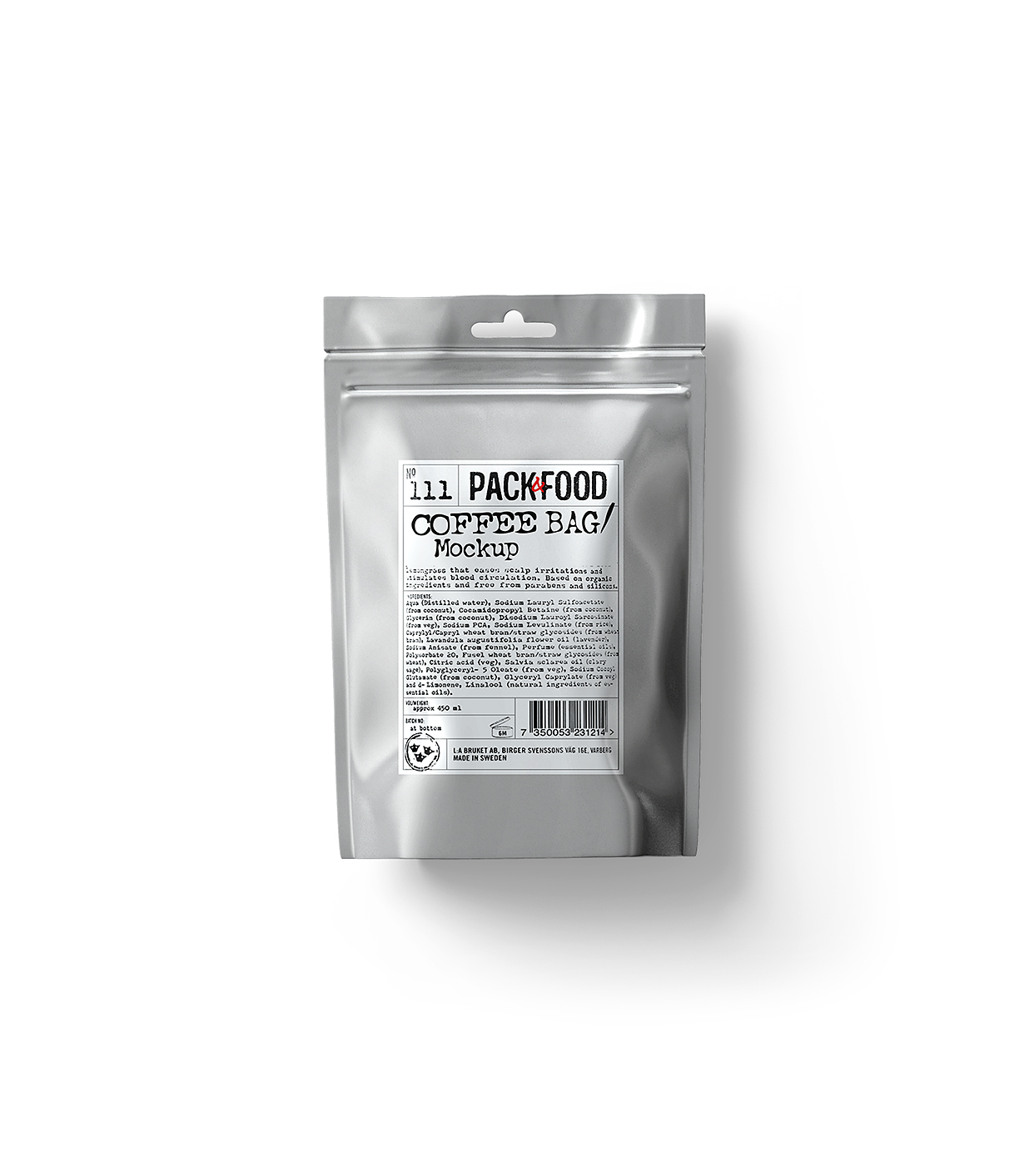 简约自立袋自封袋食品包装袋样机mockup插图