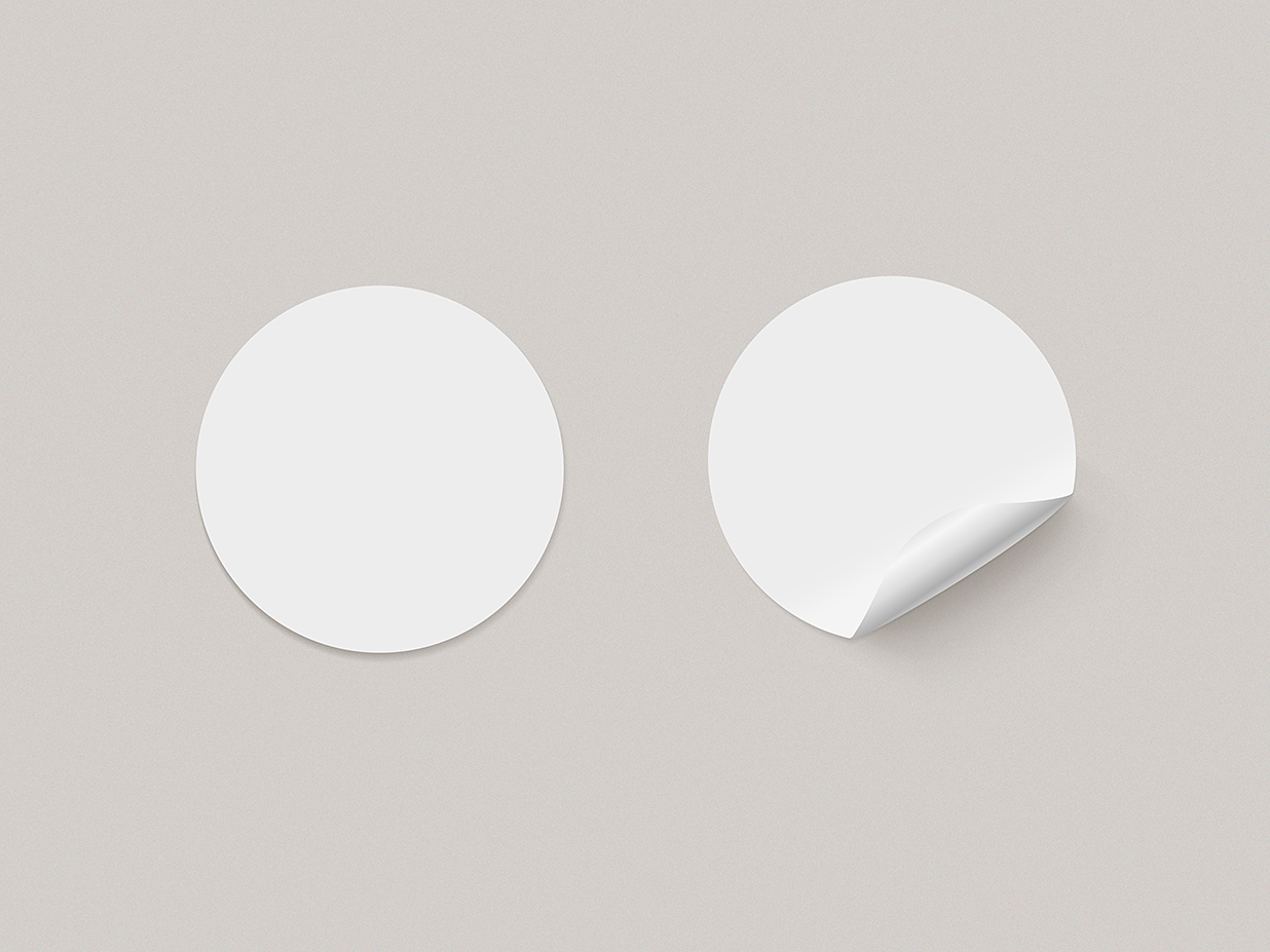 圆形可撕贴纸样机mockup插图