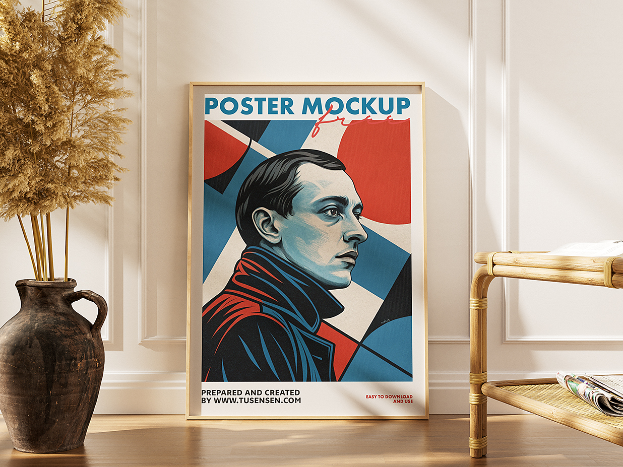 优雅室内带框架的装饰画海报样机mockup3组插图