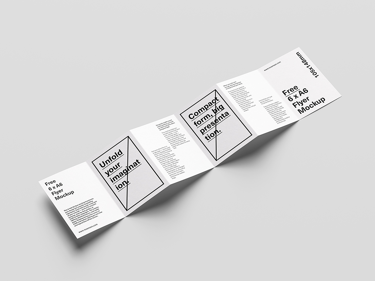 优雅的六折页宣传册样机mockup5组插图