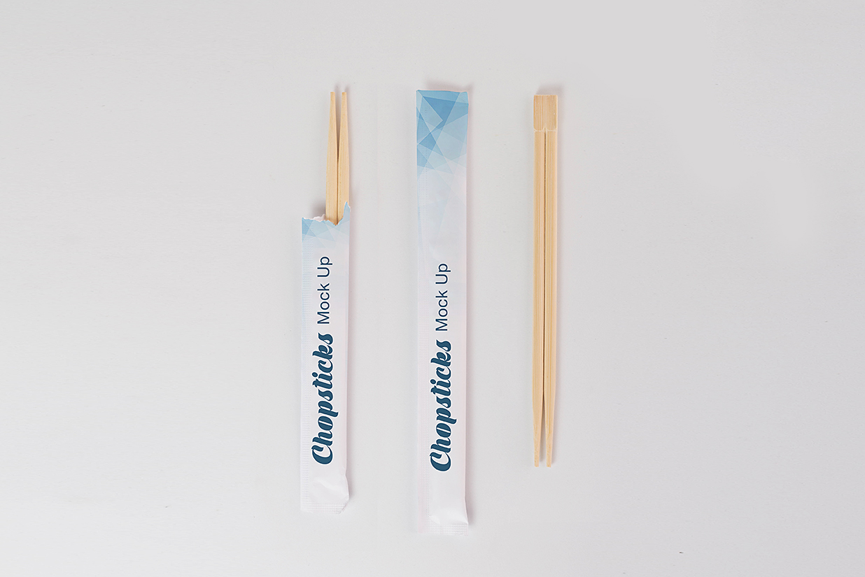 纸质包装一次性筷子样机mockup3组插图