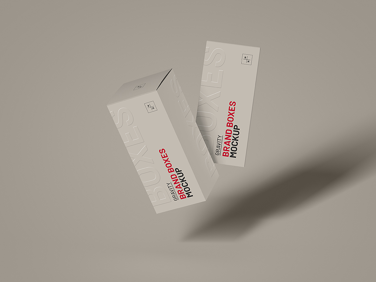 简约长方形纸盒包装盒样机mockup插图