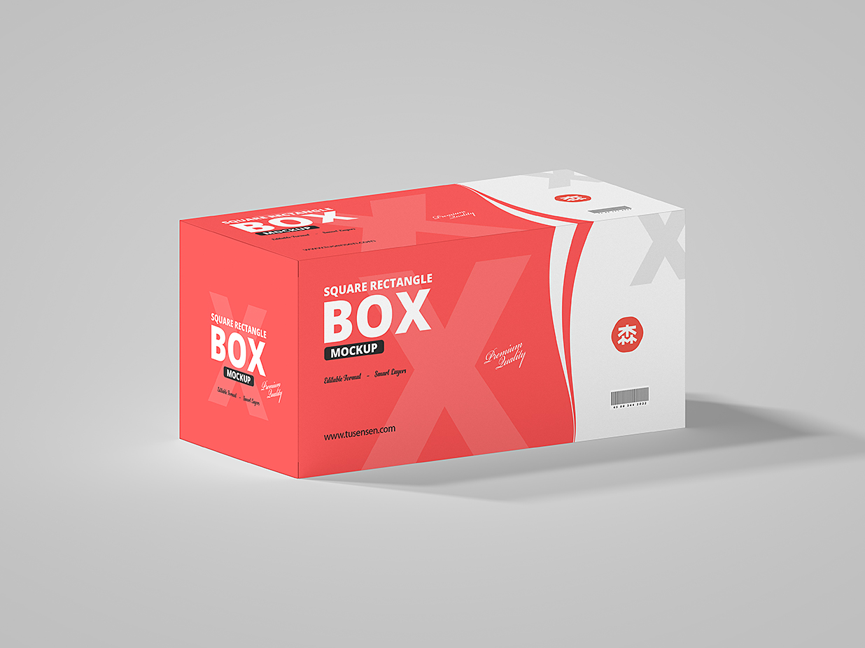 长方形纸盒包装盒样机mockup插图